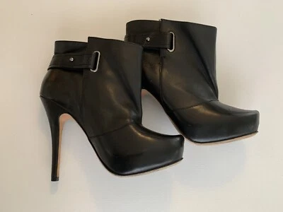 Botines Jean-Michel Cazabat Lujo Cuero Negro Talla 37 6.5 Bota EXCELENTE Foto 1 de 4