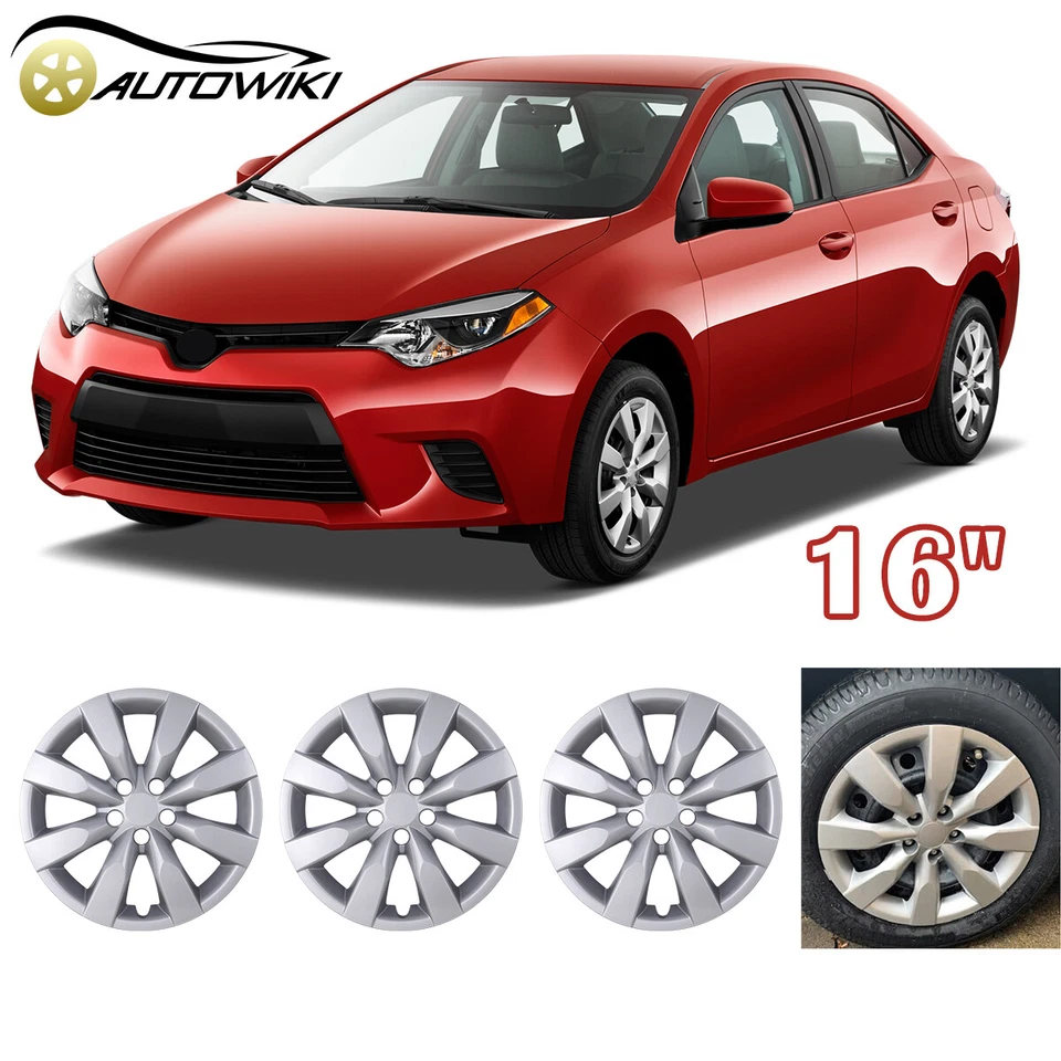 Tapacubos de 16" cubiertas de rueda completas para TOYOTA MATRIX 2009-2014 rueda de acero plateada  Foto 1 de 4