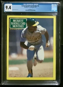 September 1990 Beckett Baseball Magazine Rickey Henderson CGC 9.4 POP 5 - Picture 1 of 2