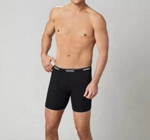 Murano Mens Black 2-Pack Comfort Stretch Boxer Briefs Black Size Lg (36-38) NIB - Picture 1 of 1