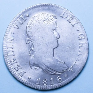 MEXICO FERDINANDO VIII 8 REALES 1800 JJ Mo TOOLED SPAZZOLATA BB ARGENTO SILVER - Imagen 1 de 2