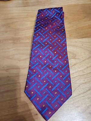 Alexander Julian Colours Geometric Men's Tie 100% Silk  - Imagem 1 de 4