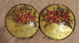 1940's Vintage HANDMADE Peter Watson's Studio Wall Floral Display Set of (2) Two - Picture 1 of 9