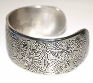 SALISBURY PEWTER Solid Silver Pewter Month of APRIL Cuff Bracelet USA - Picture 1 of 18