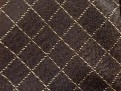 BROOKS BROTHERS ~ CAMISA DE VESTIR DE LANA Y SEDA TRAJE CORBATA ~ CUADROS ÍNDIGO PROFUNDO ~ 58" Foto 1 de 4