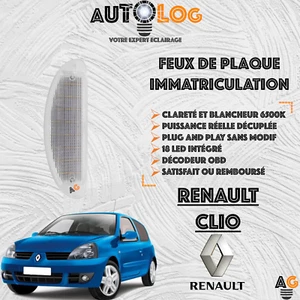 ✳️ 2x Feux de plaque d'immatriculation LED RENAULT CLIO ✳️Anti-Erreur OBD✳️ - Foto 1 di 8
