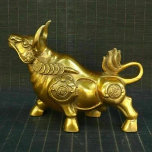 Chinesische exquisite Kupfer Handarbeit Get rich Vieh Statue 70132 - Bild 1 von 8