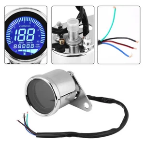 Motorcycle Digital LED LCD Odometer Speedometer Tachometer Fuel Gauge Cafe Racer - Picture 1 of 12