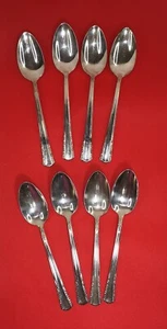 Lot of 8 Teaspoons May Queen Holmes & Edwards Inlaid  Silverplate - Picture 1 of 6