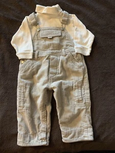 Children’s Place Baby Boy's Corduroy Overalls 12 Mths Baby Gap T-Neck 12-18 Mths - Picture 1 of 7