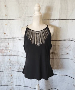 White House Black Market Embroidered Neckline Halter Top Size Large NWT - Picture 1 of 7