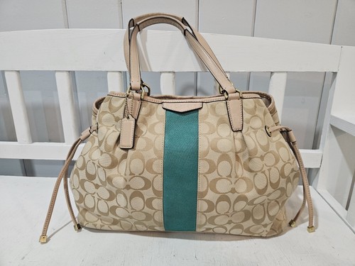 Coach F28501 Sig C borsa a tracolla a mano con coulisse verde kaki