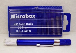 Mini Hand Drill With 20 Wire Drill Bits Wood Plastic Metal Ceramic Beads ZZZ New - Picture 1 of 4