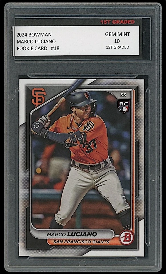 Marco Luciano 2024 Bowman Baseball (Topps) 1st Graded 10 Rookie Card #18 Giants - Image 1 of 1