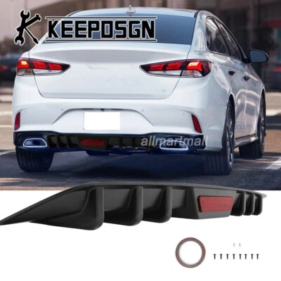 Difusor de parachoques trasero tira reflectante luz trasera aletas de tiburón para Hyundai Sonata Foto 1 de 4