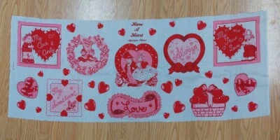 De Colección Tela Wamsutta Sello Tarjetas San Valentín HAVE A HEART Panel de Apliques Nuevo de Lote Antiguo   Foto 1 de 4