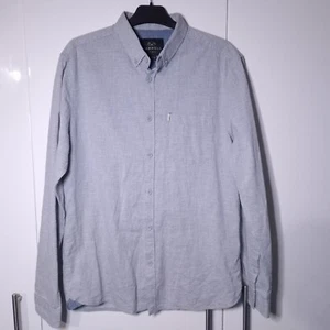 Camisa Farrell Para Hombres Gris Claro Manga Larga Abotonada Tacto Suave Talla Mediana - Imagen 1 de 11