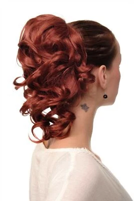 WIG ME UP Haarteil/Zopf gewellt halblang 35 cm 1 Kamm + Gummizug Rot Kupferrot JL-3023-350