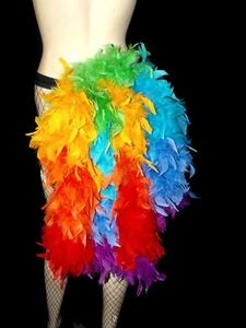 Unicorn Pony Rainbow Feather Bustle Parrot Burlesque Carnival dancer Costume - Picture 1 of 8