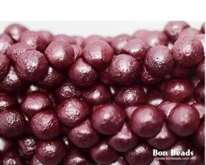 7x7mm, Pastel Marsala Grabado, 10 Cuentas, Seta/Botón/Gotas (b) (mush45) - Imagen 1 de 1