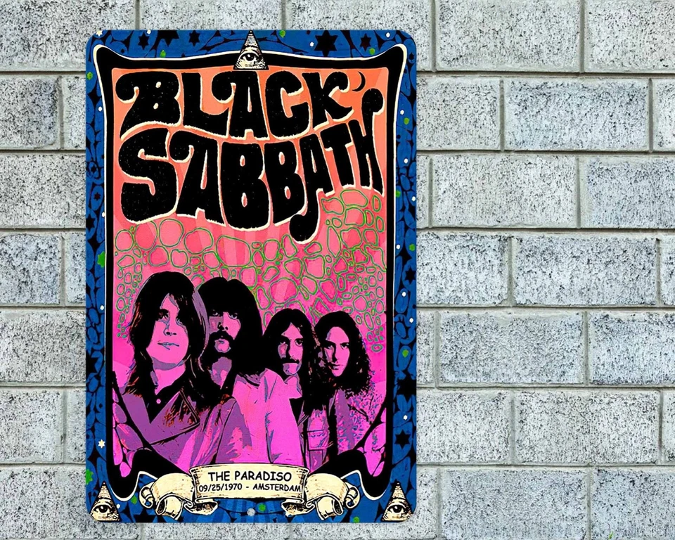 Black Sabbath Amsterdam Concert Sign Aluminum Metal 8"x12" Retro Garage Man Cave - Image 1 of 1