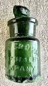 Vintage The Crown Perfumery Company dunkelgrün geprägter Flakon - Bild 1 von 5
