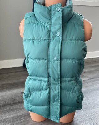 Chaleco acolchado verde marino antiguo talla M forrado de lana bolsillos con cremallera  Foto 1 de 4