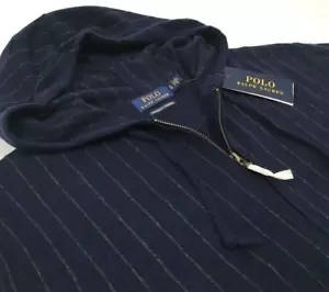 Polo Ralph Lauren 100% Cachemira Cremallera Completa Tejido Suéter Sudadera con Capucha Caballero Dinero Antiguo - Imagen 1 de 21