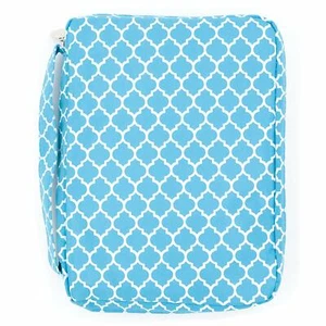 Bible Cover for Girls Trellis Pattern Book Carrier with Pocket and Handle (Aqua) - Imagen 1 de 3