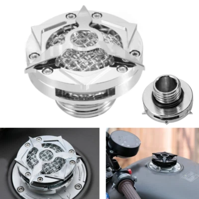 Chrome Mesh Fuel Gas Oil Tank Cap Cover For Harley Davidson Sportster XL883 1200 - Image 1 of 4