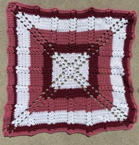 NEW Handmade Crochet Afghan Blanket Throw 27x27 Inches - Picture 1 of 6
