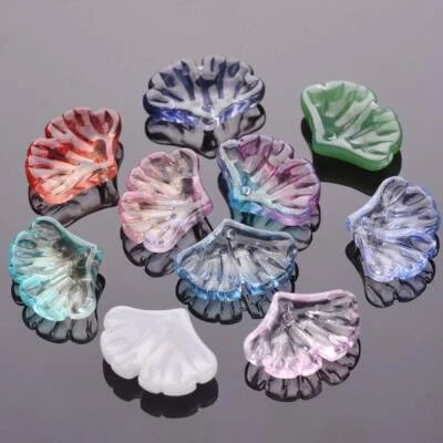 Dijes de vidrio de hoja de cristal de 20x15 mm 10 piezas colgantes sueltos cuentas hallazgos de joyería Foto 1 de 4