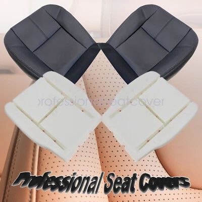 Cubierta de asiento inferior de cuero delantera negra y espuma para 07-14 Chevy Silverado GMC Sierra Foto 1 de 4