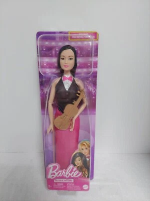 Muñeca Barbie asiática violinista músico con violín y arco HKT68 articulada Foto 1 de 3
