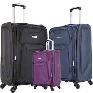 Large Suitcase Medium 4 Wheel Expandable Lightweight Luggage Travel Cases Soft - Picture 1 of 12