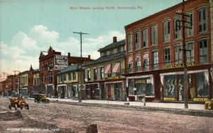 POSTKARTE STRASSENSZENE HAUPTSTRASSE BLICK NACH NORDEN HONESDALE PENNSYLVANIA - Bild 1 von 2