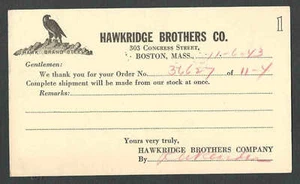 Ca 1943 PC BOSTON MA HAWKRIDGE BROS CO PRODS DE ACERO. PUBLICADO - Imagen 1 de 1