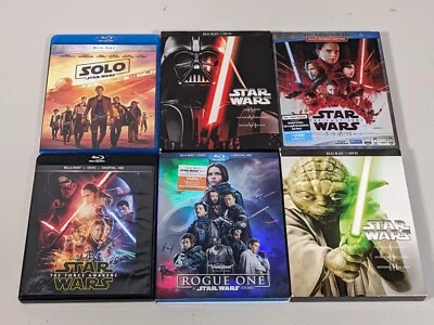 Lot of 6 Star Wars: Blu Ray - Rogue One/ Force Awakens/ The Last Jedi - Image 1 of 2