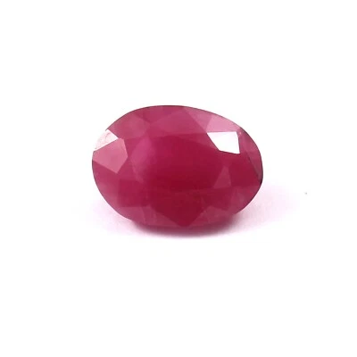 3.90 CT Johnson Mines Heated Natural CERTIFIED Ruby Oval Loose Gemstone Cut - Image 1 of 4