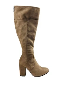 Dominique Nicole Women Rachele Leather Block Heel Knee High Boots Brown Size 10M - Picture 1 of 11