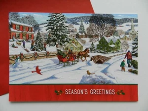 Hallmark Christmas Holiday Cards Box of 12 w/Envelopes and Display Winter Scene - Bild 1 von 12