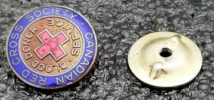 Vintage Canadian Red Cross Society Blood Donor Service Pin, Numbered - Picture 1 of 2