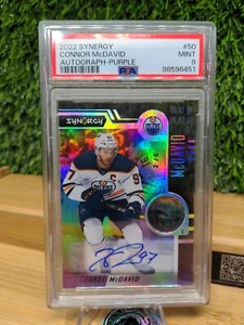 Connor McDavid #2/5 Synergy Purple Auto, SSP Mint PSA 9 - Picture 1 of 2