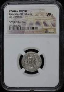 Caracalla, AD 198-217 ROMAN EMPIRE AR Denarius NGC VF 20 - Picture 1 of 2
