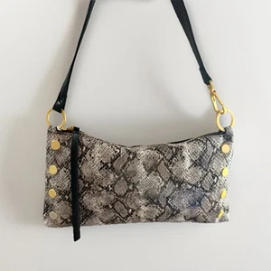 Hammitt Kyle Contrast Snake Leather Crossbody Shoulder Bag black grey NWT $295 - Picture 1 of 9