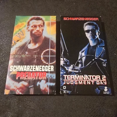 Predator (1987) & Terminator 2 Judgment Day VHS Lot Arnold Schwarzenegger Tested - Image 1 of 4