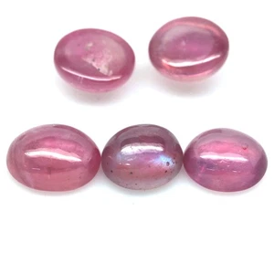 29.51 CT. Heated 5Pcs Pink Ruby Madagascar Oval Cabochon - Picture 1 of 4