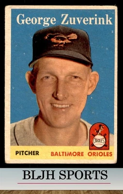 1958 Topps #6 George Zuverink Baltimore Orioles (see pics) - Image 1 of 2
