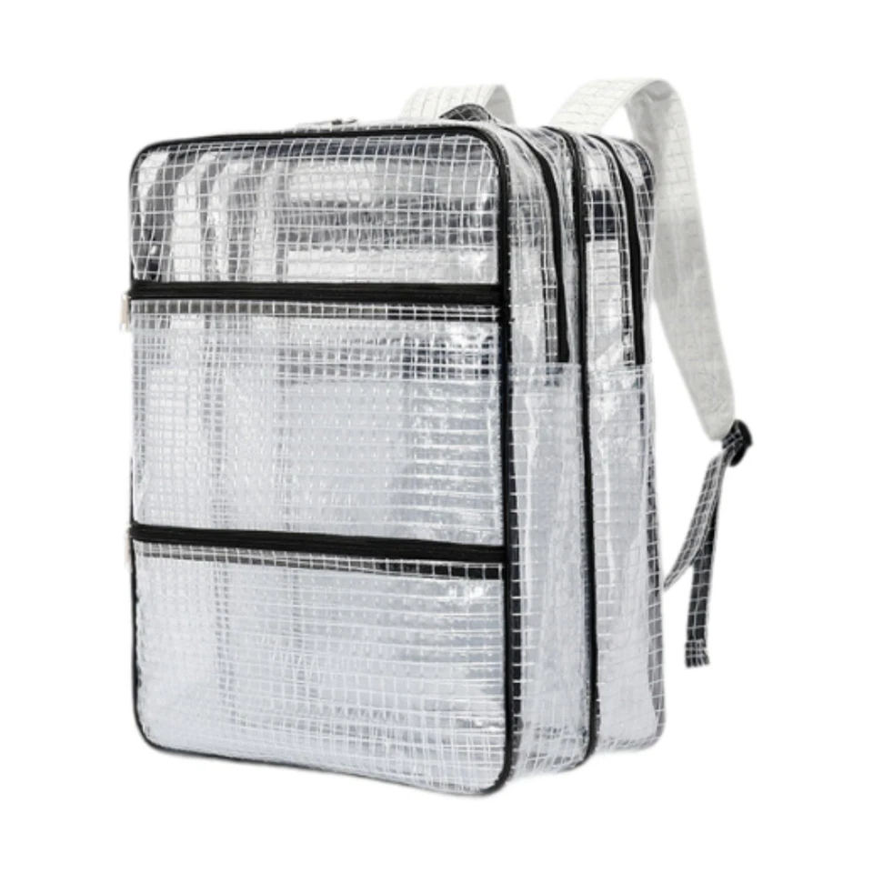 Tool Backpack Mesh Transparent Bag Stylish Equipment Heavy Duty PVC Storage - Image 1 of 1
