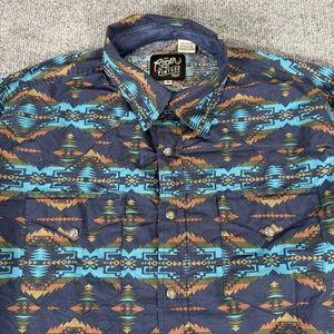 Roper Western Shirt Men XL Blue Aztec Southwestern Pearl Snap Rodeo Cowboy Ranch - Picture 1 of 11
